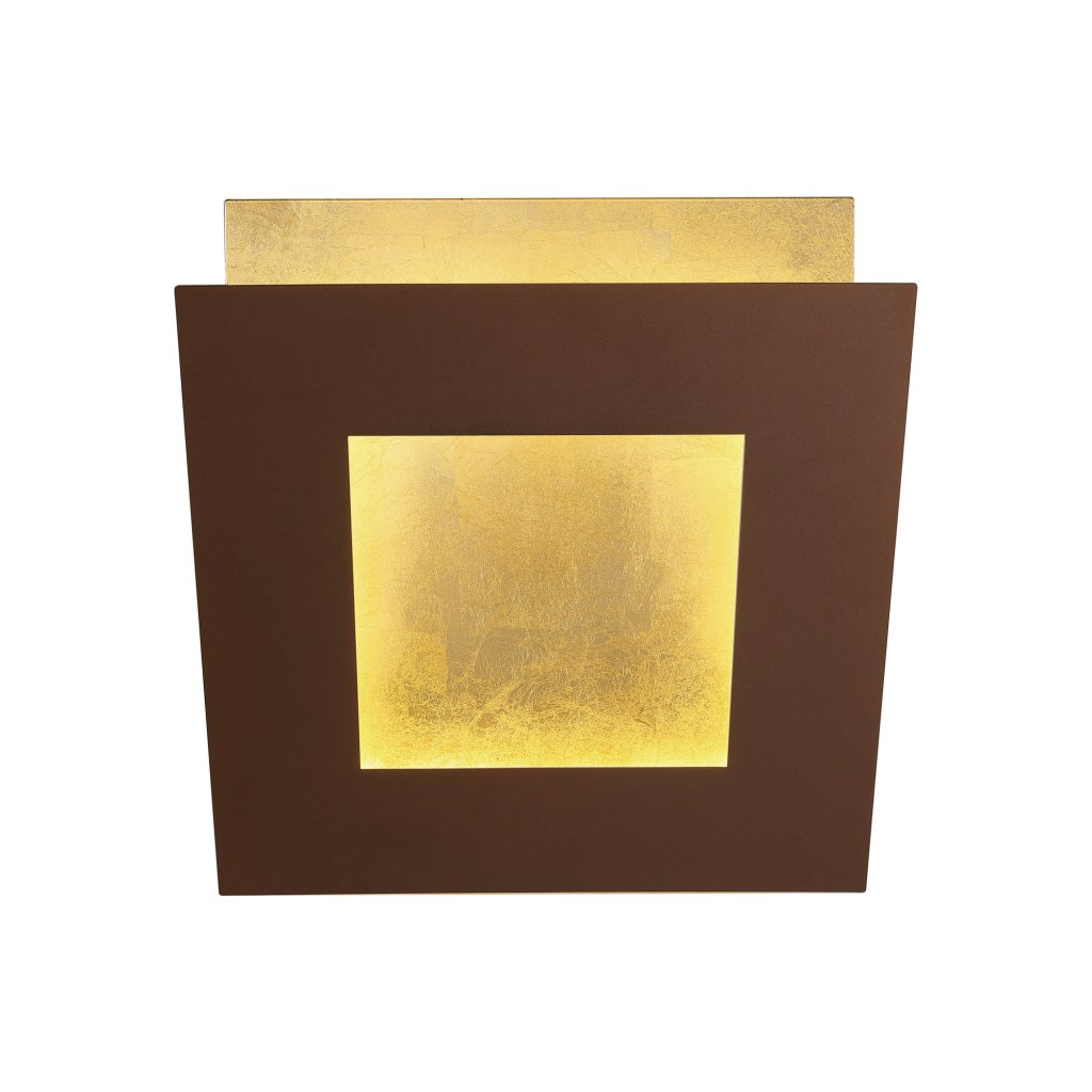 Aplica de perete LED design ambiental DALIA 22x22cm, corten/ auriu, Aplice de perete LED, moderne⭐ modele potrivite pentru dormitor, living, baie, hol, bucatarie.✅DeSiGn LED decorativ unic!❤️Promotii lampi❗ ➽ www.evalight.ro. Alege corpuri de iluminat cu LED pt interior, elegante din cristal (becuri cu leduri si module LED integrate cu lumina calda, naturala sau rece), ieftine si de lux, calitate deosebita la cel mai bun pret.  a