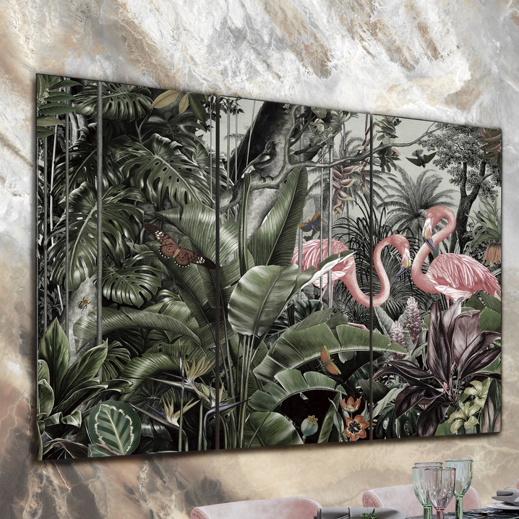 Tablou de perete decorativ Triptico Flamencos, 180x120cm, Tablouri decorative perete ⭐ modele mari de lux moderne si canvas pentru living dormitor❗ ➽www.evalight.ro. ✅Alege tablouri si decoratiuni elegante de tip postere, printuri, afise, stickere, abstracte, pictate pe panza sau sticla cu rama din lemn, metalice, ieftine si de calitate la cel mai bun pret.


 a