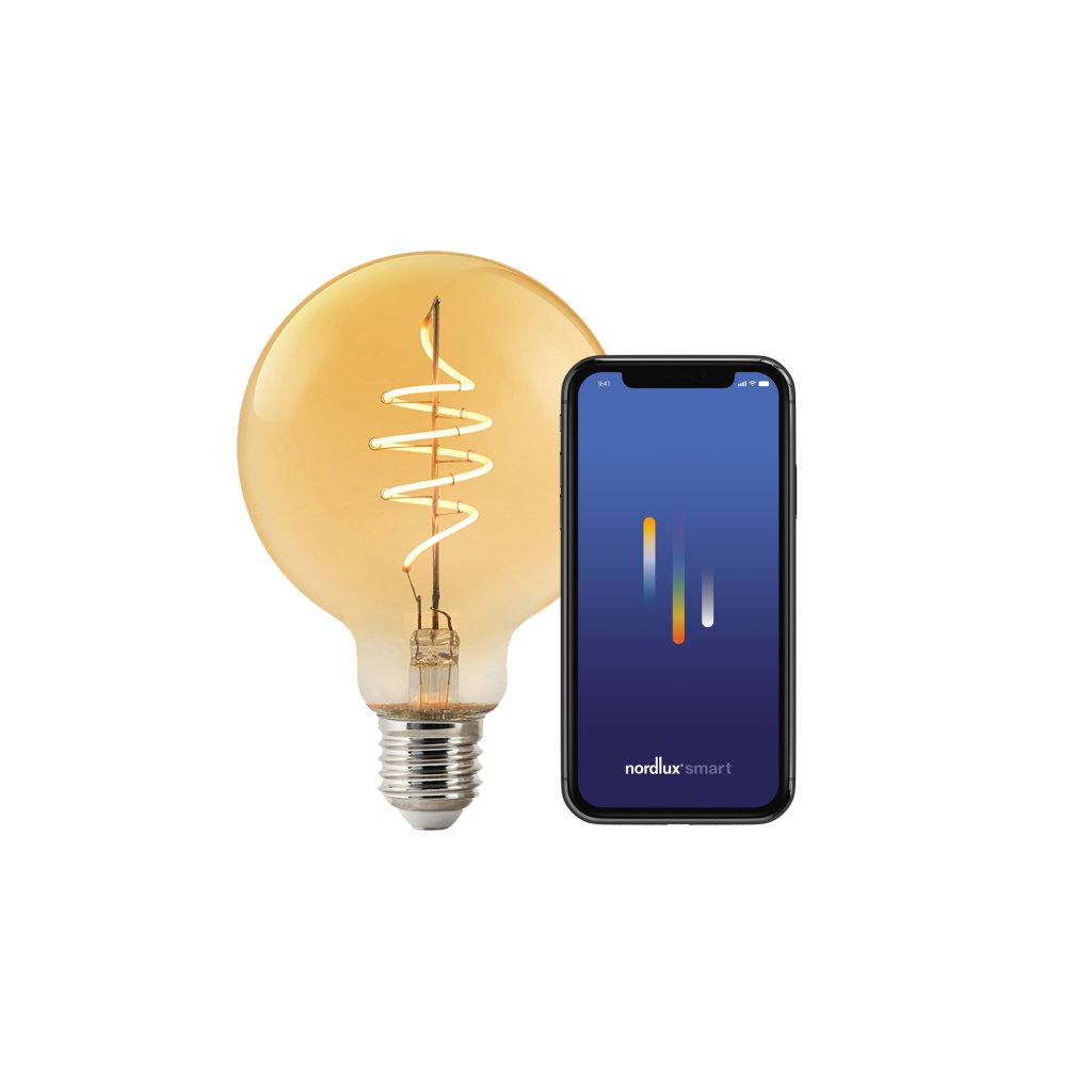 Bec Smart E27 G95 Deco 2200K 380Lm Amber, Becuri, LED⭐ modele becuri economice si puternice cu halogen, decorative vintage si clasice cu filament Edison style.✅Clasa eficienta energetica!❤️Promotii bec-uri❗ ➽ www.evalight.ro. Alege temperatura de culoare potrivita a becurilor functie de tipul de iluminat interior sau exterior: cu lumina calda, rece, naturala sau neutra. a