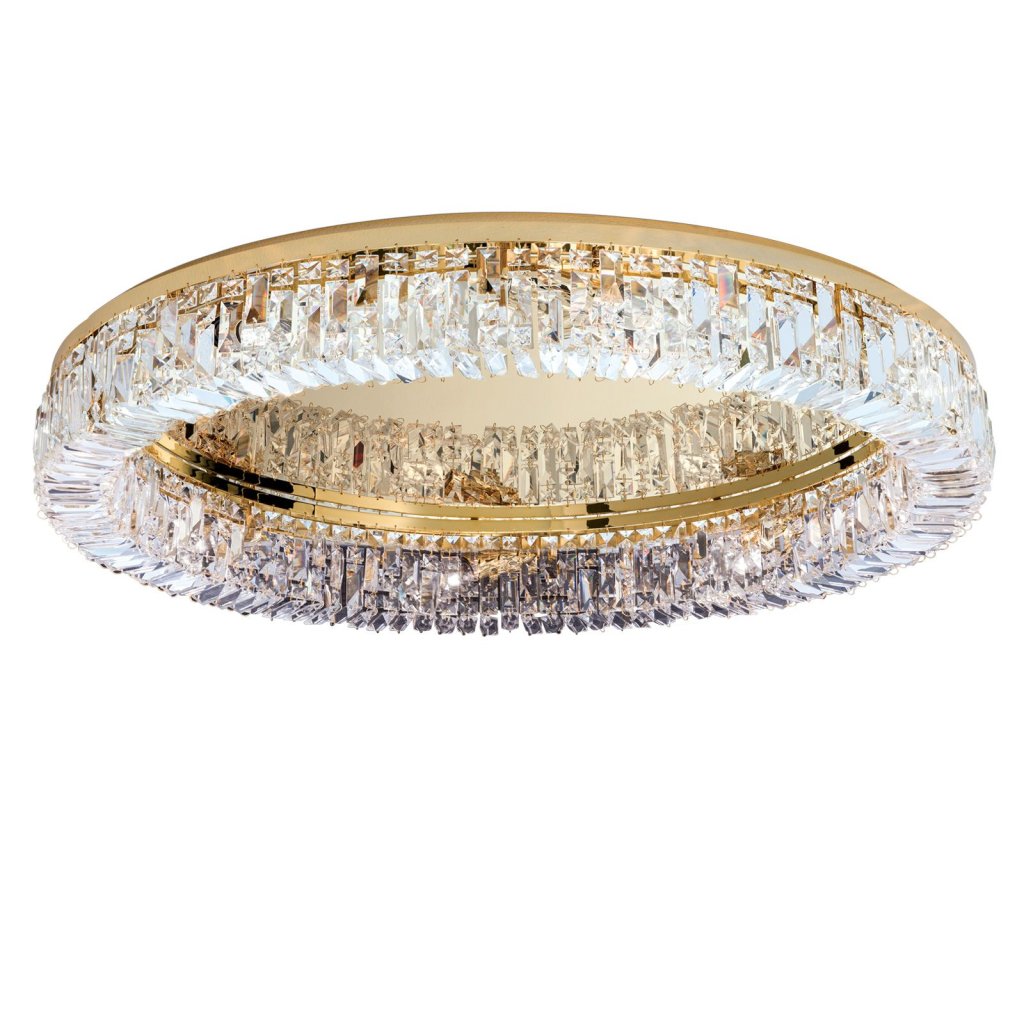 Lustra aplicata cristal Schöler design modern de lux Ring 107cm gold, Lustre cristal si Corpuri de iluminat suspendate⭐ modele de lux elegante din cristal Stil Exclusive.✅Design Premium Top❗ ➽ www.evalight.ro.  a