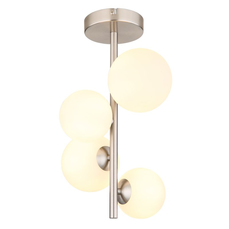 Plafoniera 4L design modern Riha nichel, Candelabre si Lustre moderne elegante⭐ modele clasice de lux pentru living, bucatarie si dormitor.✅ DeSiGn actual Top 2020!❤️Promotii lampi❗ ➽ www.evalight.ro. Oferte corpuri de iluminat suspendate pt camere de interior (înalte), suspensii (lungi) de tip lustre si candelabre, pendule decorative stil modern, clasic, rustic, baroc, scandinav, retro sau vintage, aplicate pe perete sau de tavan, cu cristale, abajur din material textil, lemn, metal, sticla, bec Edison sau LED, ieftine de calitate deosebita la cel mai bun pret. a