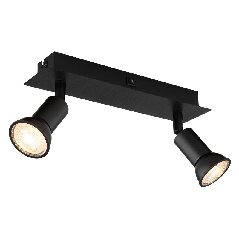 Aplica de perete / tavan 2L design modern Drew negru, Aplice cu spot, LED⭐ spot-uri aplicate de perete sau tavan corpuri de iluminat cu directie reglabila.✅Design decorativ 2022!❤️Promotii lampi❗ ➽ www.evalight.ro. Alege oferte aplice moderne de iluminat interior, lustre si plafoniere tip spot orientabil pe bara cu intrerupator, simple si ieftine de calitate la cel mai bun pret. a