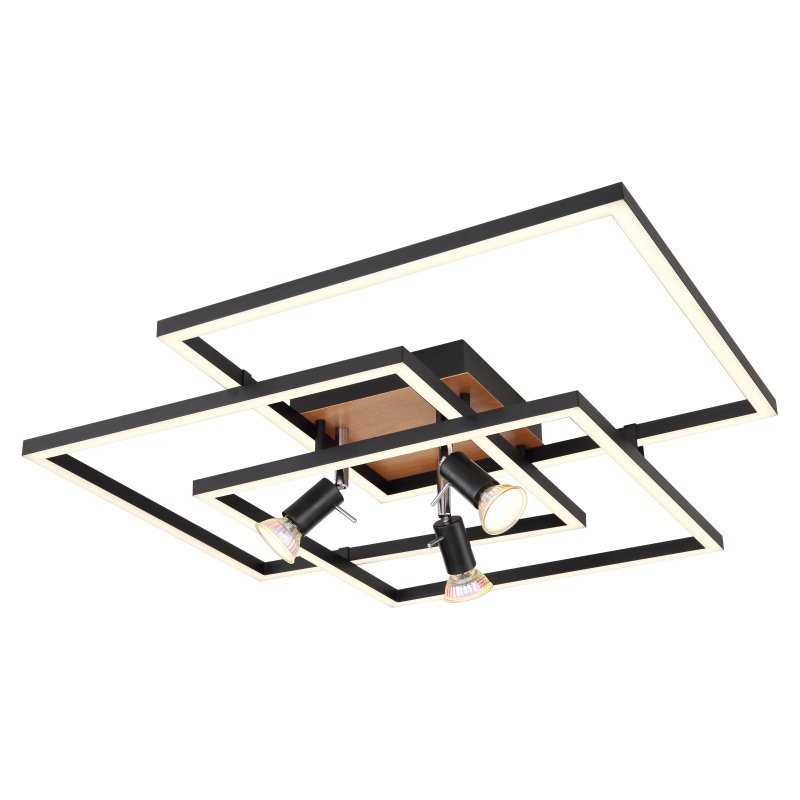 Plafoniera LED design industrial Ida negru 63,5x63,5cm, Corpuri de iluminat interior LED⭐ modele lustre interior LED pentru living, dormitor, bucatarie, baie.✅DeSiGn decorativ de lux!❤️Promotii lampi LED❗ ➽www.evalight.ro. Alege Corpuri de iluminat interior LED elegante in stil modern, suspendate sau aplicate de tavan si perete, ieftine de calitate deosebita la cel mai bun pret. a