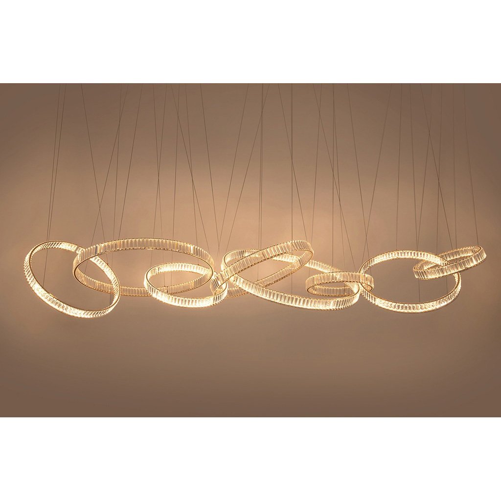 Lustra XXL suspendata LED design ambiental Ring LINE 8 auriu, Lustre LED, moderne⭐ modele pendule pentru iluminat dormitor, living, bucatarie.✅DeSiGn decorativ unic!❤️Promotii lampi LED❗ ➽ www.evalight.ro. Alege corpuri de iluminat cu LED suspendate pt interior, suspensii elegante de lux cu cristale (becuri cu leduri si module LED integrate cu lumina calda, naturala sau rece), ieftine de calitate deosebita la cel mai bun pret.  a