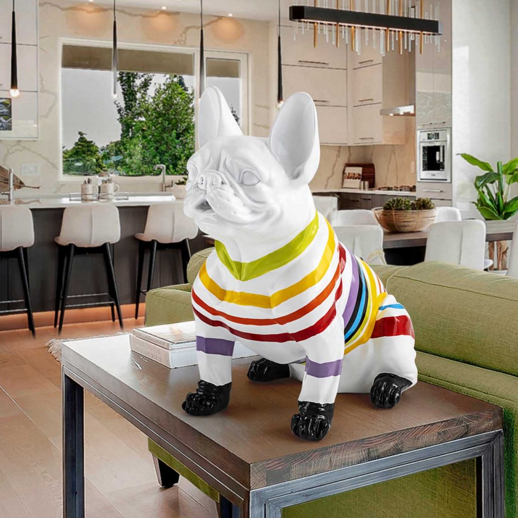 Figurina decorativa caine bulldog Frenchi, Statuete / Figurine decorative moderne⭐ decoratiuni interioare de lux, obiecte de decor ❗ ➽ www.evalight.ro.   a