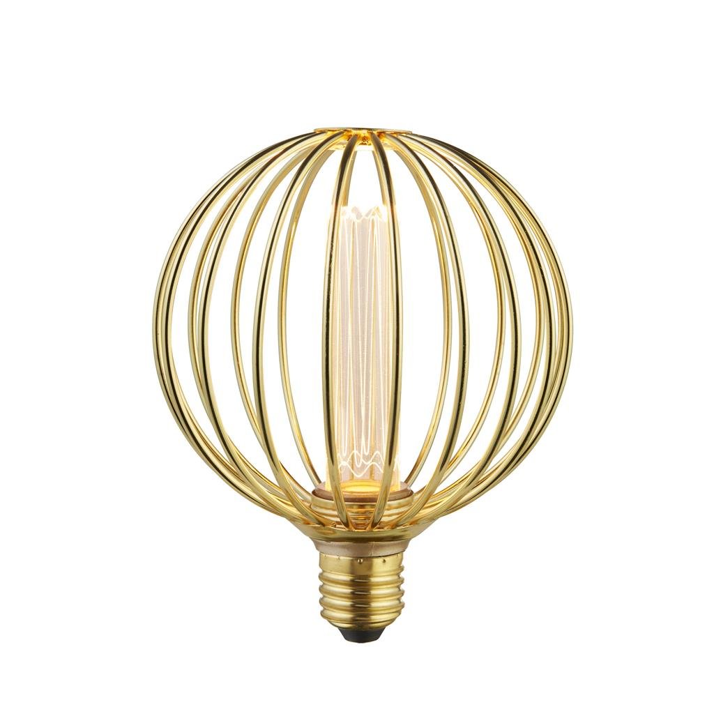 Bec decorativ E27 LED dimabil, metalic Globe Lamp auriu, Becuri LED E27 - Bec soclu E27 - dulie bec E27⭐ modele becuri economice LED si clasice cu filament Edison style, decorative vintage.✅Clasa eficienta energetica❗ ➽ www.evalight.ro. Alege temperatura de culoare potrivita a becurilor functie de tipul de iluminare: cu lumina calda, rece, naturala sau neutra. 
Becuri cu soclu (dulie) de tip E27, surse de iluminat inteligente: cu senzor de miscare (telecomanda), (solare) cu consum redus de energie, surse incandescente cu dulie si soclu normale (ceramica, sticla, plastic, aluminiu), LED dimabile cu lumina calda (3000K), lumina rece alba (6500K) si lumina neutra (4000K), lumina naturala, flux luminos cu lumeni, bec LED echivalent 40W / 60W / 100W  tensinea curentului electric este de 12V fata de 220V (Volti) si durata mare de viata, becuri cu lumina puternica stralucitoare, colorate si multicolore, cu forma de lumanare, glob mare sau mic, rezistente la caldura si la apa, ce se aprinde instant la trecerea curentului electric, cu garantie cel mai bun pret❗ a