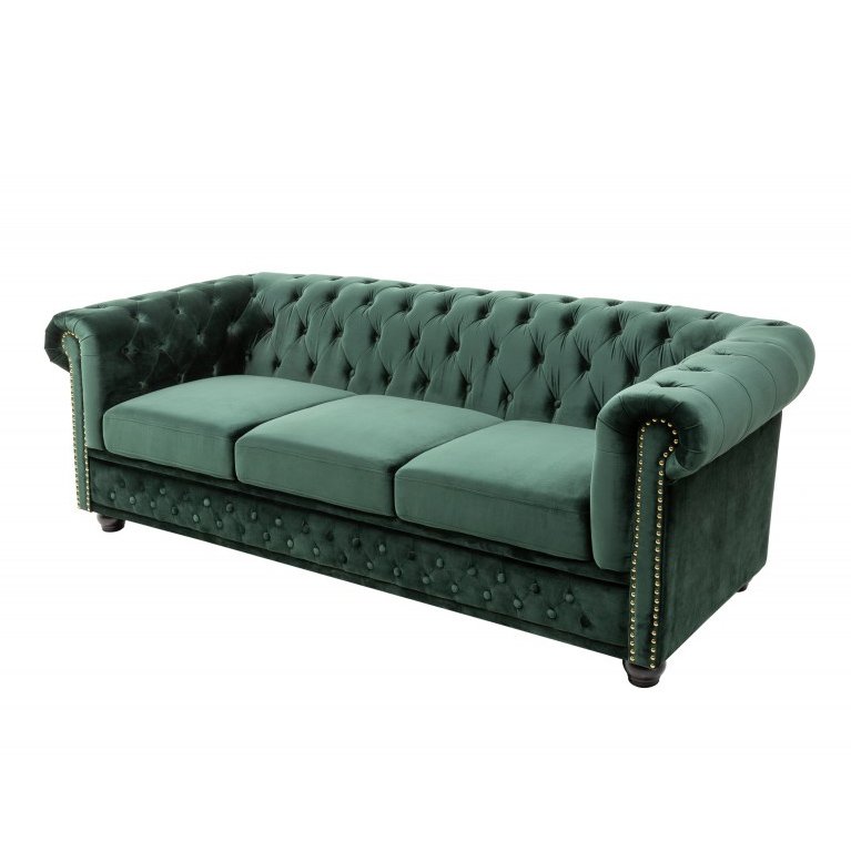 Canapea clasica stil englezesc Chesterfield II 3 locuri, verde, Canapele / Coltare moderne, extensibile⭐ modele de lux elegante tapitate cu catifea pentru living si dormitor.❤️Promotii canapele, coltare sufragerie❗ ➽ www.evalight.ro. Alege canapele tip coltar, pat extensibil tapitat cu stofa chesterfield, piele naturala (ecologica), material textil, cu spatar inalt, saltea cu spuma de memorie, arcuri relaxa, picioare si brate din lemn, metalice, mici si mari pt set fotolii, clasice in stil baroc, scandinave, vintage retro, industrial, pt camera de zi, ieftine si de calitate deosebita la cel mai bun pret. a