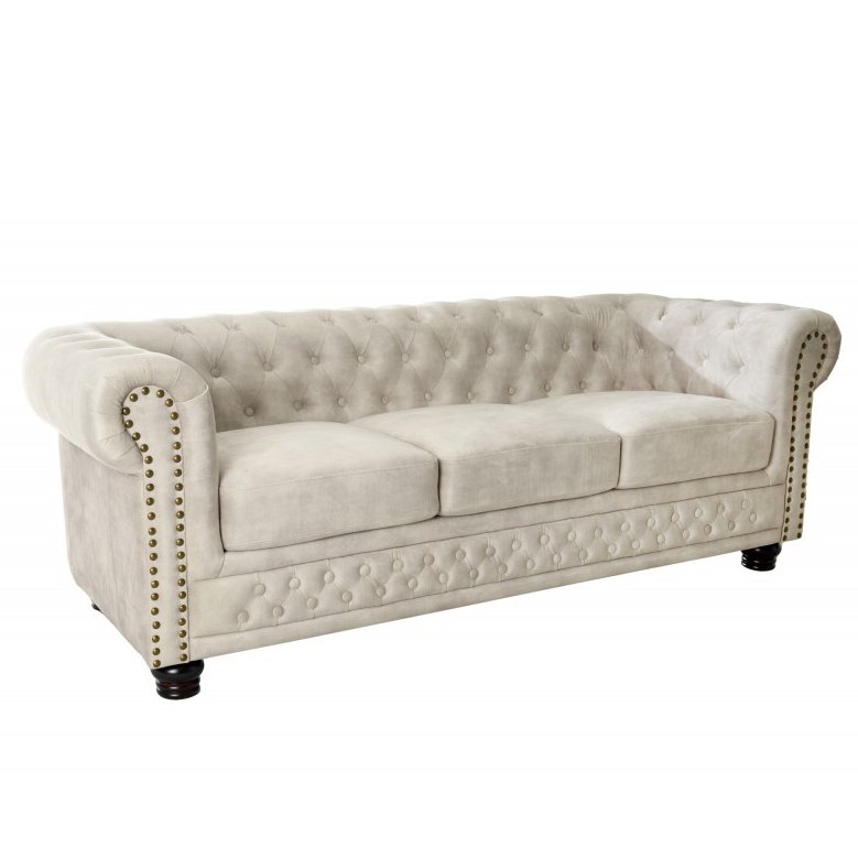 Canapea clasica stil englezesc Chesterfield 3 locuri, sampanie, Promotii lustre, reduceri⭐ corpuri de iluminat, mobila si decoratiuni de interior si exterior.⭕Oferte Pret redus online ➽ www.evalight.ro❗ a