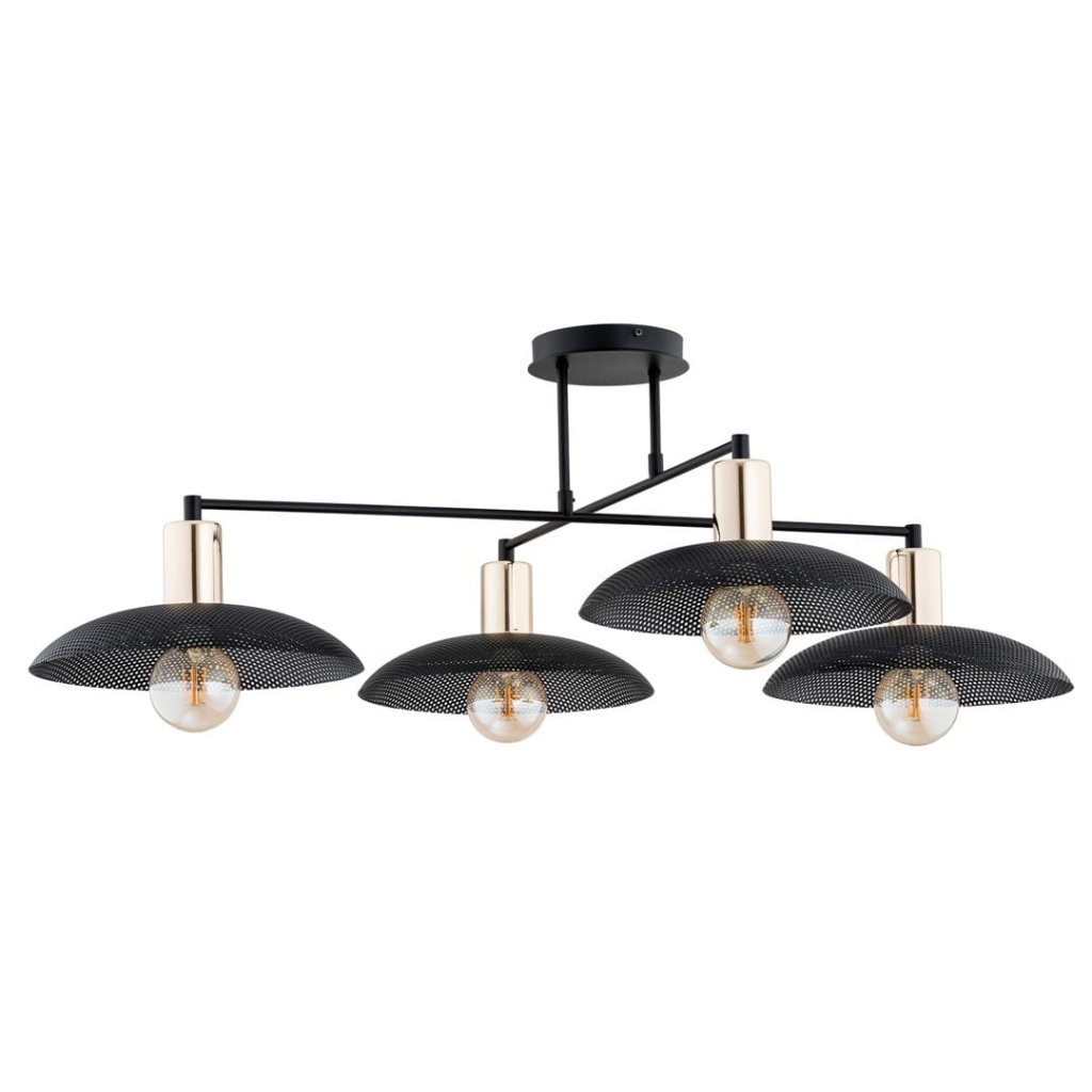 Lustra aplicata design modern decorativ Kobe 4L negru/auriu, Lustre aplicate, moderne⭐ modele elegante pentru living, dormitor, bucatarie sau hol.✅DeSiGn decorativ unic!❤️Promotii lampi❗ ➽www.evalight.ro. Alege corpuri de iluminat interior de tip plafoniera si lustre aplicate de tavan, ieftine de de lux, calitate deosebita la cel mai bun pret. a