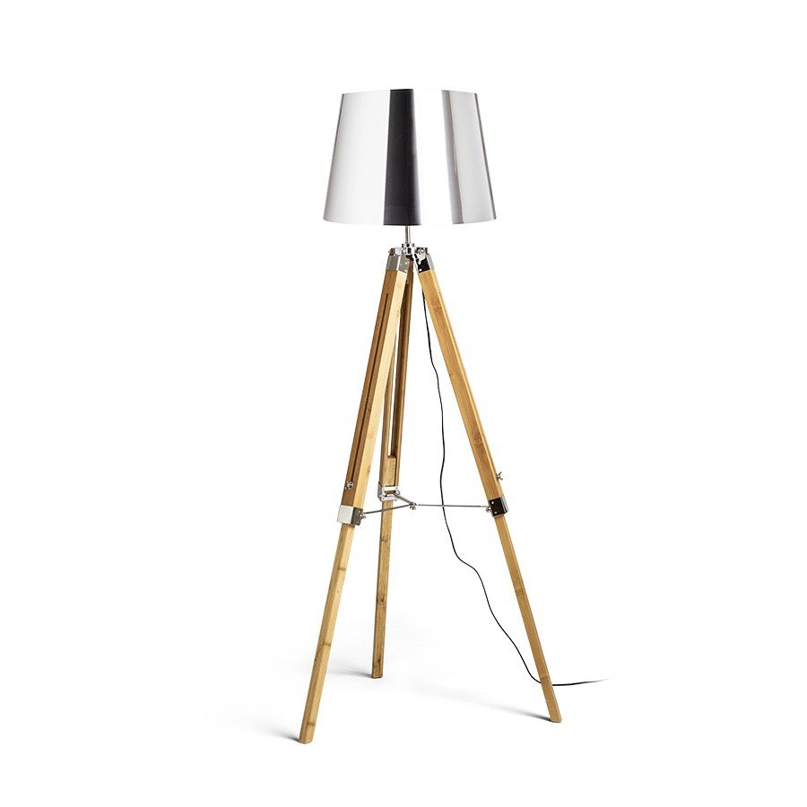 Lampadar/Lampa de podea cu trepied din lemn design decorativ ALVIS crom, Lampadare moderne de podea⭐ modele elegante pentru iluminat camera living dormitor.✅DeSiGn decorativ de lux unic!❤️Promotii lampi❗ ➽www.evalight.ro. Alege corpuri de iluminat de podea pt interior cu reader LED, ieftine de calitate deosebita la cel mai bun pret. a