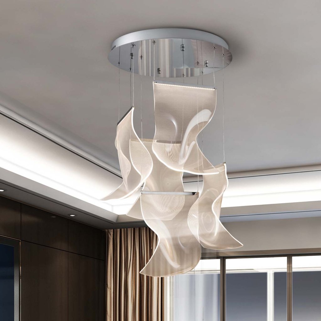 Lustra LED dimabila cu telecomanda design exclusivist Ø50cm Velos II crom, Lustre living cu telecomanda, LED⭐ modele moderne candelabre sau plafoniere elegante.✅Design decorativ!❤️Promotii lampi LED❗ ➽www.evalight.ro. Alege oferte la corpuri de iluminat cu telecomanda dimabile 3 functii cu lumina LED RGB si intensitate reglabila, ieftine si de lux, calitate deosebita la cel mai bun pret. a