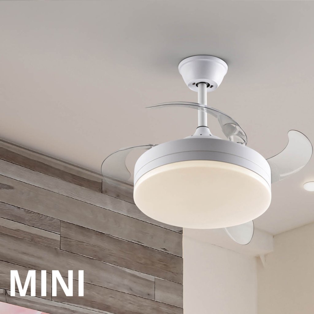 Lustra LED cu Ventilator si telecomanda, lame retractabile Mini Vento alb, Lustre cu ventilator, tavan⭐ ventilatoare moderne cu sisteme de iluminat LED si telecomanda.❤️Promotii lampi❗ ➽www.evalight.ro. Alege corpuri de iluminat cu ventilator profesionale, ieftine sau de lux, calitate premium la cel mai bun pret! a