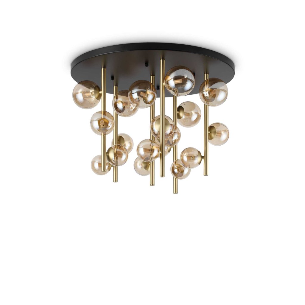 Lustra aplicata design modern Perlage pl18 negru/alama/amber, Lustre aplicate, moderne⭐ modele elegante pentru living, dormitor, bucatarie sau hol.✅DeSiGn decorativ unic!❤️Promotii lampi❗ ➽www.evalight.ro. Alege corpuri de iluminat interior de tip plafoniera si lustre aplicate de tavan, ieftine de de lux, calitate deosebita la cel mai bun pret. a