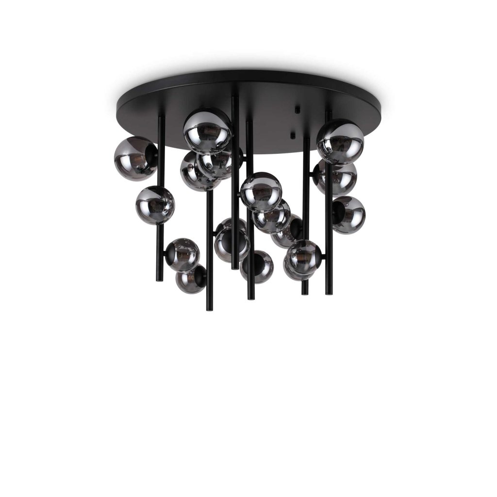 Lustra aplicata design modern Perlage pl18 negru/fumuriu, Lustre aplicate, moderne⭐ modele elegante pentru living, dormitor, bucatarie sau hol.✅DeSiGn decorativ unic!❤️Promotii lampi❗ ➽www.evalight.ro. Alege corpuri de iluminat interior de tip plafoniera si lustre aplicate de tavan, ieftine de de lux, calitate deosebita la cel mai bun pret. a