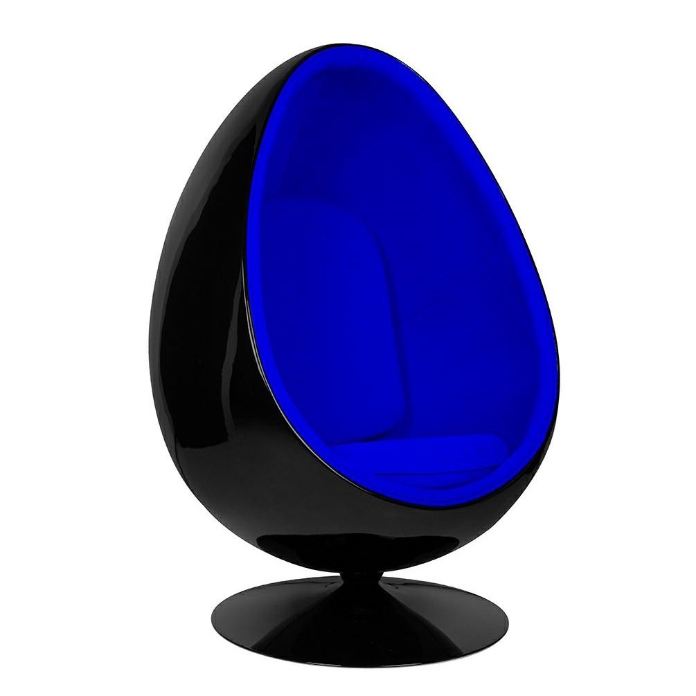 Fotoliu pivotant ultra-modern Egg negru/ albastru, Fotolii extensibile / fixe moderne⭐ modele elegante tapitate cu stofa pentru living si dormitor.❤️Promotii fotolii sufragerie❗ ➽ www.evalight.ro.  Alege scaun tip fotoliu pat extensibil tapitat cu piele naturala (ecologica), material textil, catifea, cu spatar inalt, picioare si brate din lemn, metalice, mici si mari pt set masute de cafea, clasice in stil baroc, scandinave, vintage retro, pt camera de zi, copii, dining, ieftine si de calitate deosebita la cel mai bun pret. a