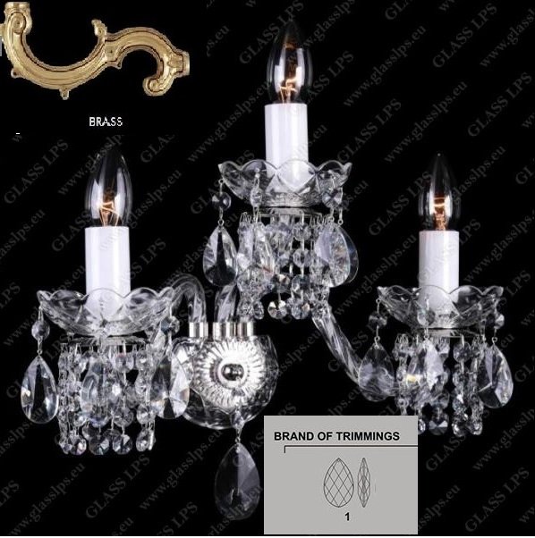 Aplica 3 brate cristal Bohemia N21 007/03/1, Aplice de perete Cristal Bohemia⭐ modele de lux deosebite din cristal Bohemia autentic din Cehia.✅Design unicat Premium Top❗ ➽ www.evalight.ro. a