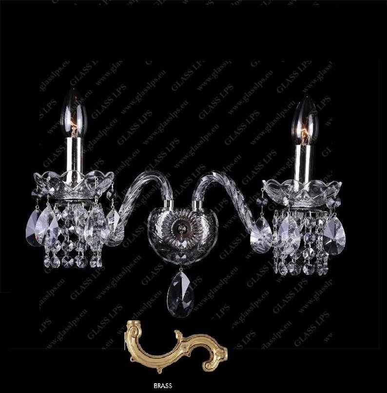 Aplica de perete 2 brate cristal Bohemia N21 007/02/1-A, Corpuri de iluminat moderne pentru living dormitor, bucatarie, baie⭐ modele moderne, clasice, vintage.✅DeSiGn decorativ unic!❤️Promotii lampi❗ ➽ www.evalight.ro. Oferte NOI la lustre si candelabre de tip suspensii (lungi) pt camere de interior din casa (înalte), stil elegant, decorate cu cristale margele, abajur din material textil, lemn, metal, sticla, bec Edison sau LED, ieftine si de lux, calitate deosebita la cel mai bun pret. a