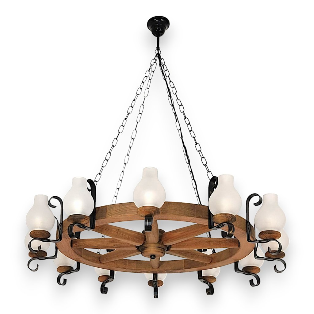 Candelabru rustic fabricat manual din lemn Roata 12L, Lustre rustice, lemn⭐ modele de candelabre pentru iluminat interior.✅Design decorativ în stil rustic!❤️Promotii lampi❗ ➽www.evalight.ro. Alege corpuri de iluminat rustice de tip lustra din lemn sau fier forjat, lustre suspendate si pendule pt baie, bucatarie, living, dormitor, foisoare si terase casa, ieftine si de lux, calitate la cel mai bun pret. a