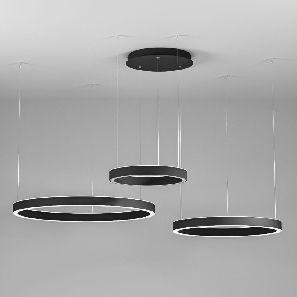 Lustra LED circulara cu 3 inele 80/60/40cm CRISEIDE, alb, negru sau auriu, Cele mai noi produse 2024 a