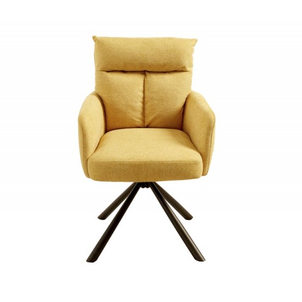 Set 2 scaune pivotante Big George, tesatura structurata galben mustar, Cele mai noi produse 2024 a