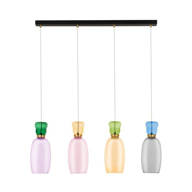 Lustra cu 4 pendule LED design modern Pluma multicolor, Cele mai noi produse 2024 a