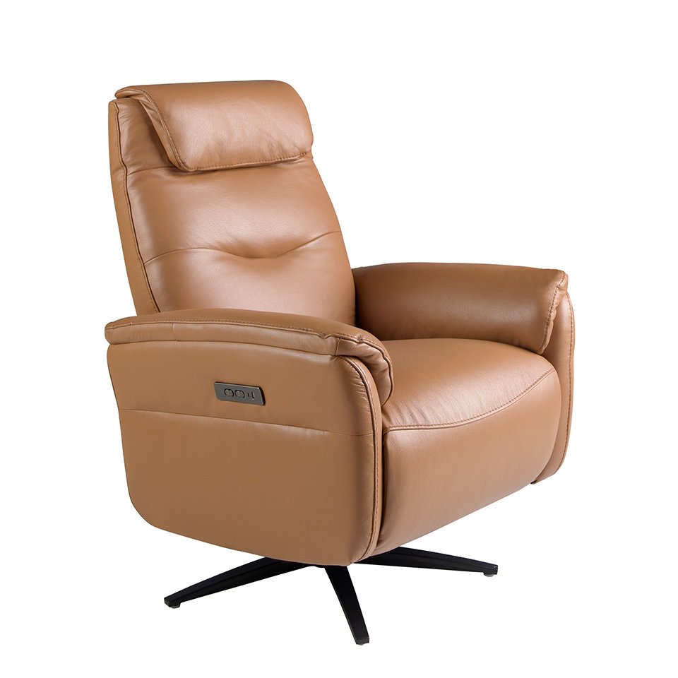 Fotoliu design LUX cu functia relax Cowhide brown leather, Cele mai noi produse 2024 a