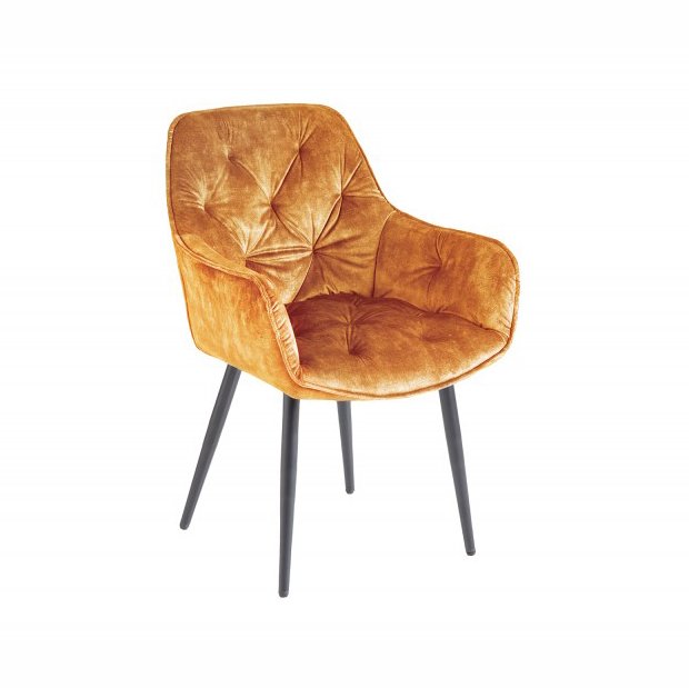 Set 2 scaune moderne Milano catifea galben mustar, Cele mai noi produse 2024 a