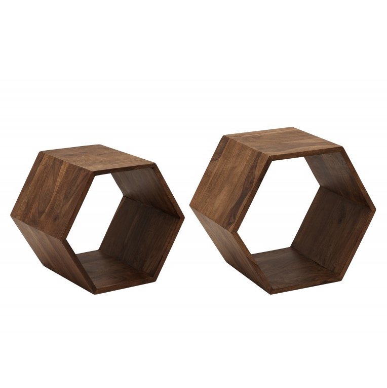 Set de 2 masute/ rafturi de podea Hexagon Sheesham A-38917 VC, Mobila si Decoratiuni interioare moderne de lux⭐ piese de mobilier modern cu stil exclusivist pentru casa❤️ colectii dormitor si living❗ Promotii la mobila si decoratiuni✅ Intra si vezi modele ✚ poze ✚ pret ➽ www.evalight.ro. ➽ sursa ta de inspiratie online❗ Idei si tendinte de design actual pentru amenajari premium Top❗ Mobila moderna unicat cu stil elegant contemporan ultra-modern, accesorii si oglinzi decorative de perete potrivite pentru interior si exterior. Cele mai noi si apreciate stiluri la mobila si mobilier cu design original: stil industrial style, retro, vintage (boem, veche, reconditionata, realizata manual (noua nu second hand), handmade, sculptata, scandinav (nordic), clasic (baroc, glamour, romantic, art deco, boho, shabby chic, feng shui), rustic (traditional), urban minimalist. Alege cele mai frumoase si rafinate articole si obiecte decorative deosebite, textile si tesaturi scumpe, vezi seturi de mobilier modular pe colt pt spatii mici si mari, cu picioare din metal combinat cu lemn masiv, placata cu oglinda si sticla, MDF lucios de culoare alba. ✅Amenajari interioare | Living | Dormitor | Hol | Baie | Bucatarie | Sufragerie | Camera de zi / Tineret / Copii | Birou | Balcon | Terasa si Gradina |  ✅Cumpara produse design la comanda sau din stoc, oferte si reduceri speciale cu vanzare rapida din magazine la cele mai bune preturi. Te aşteptăm sa admiri calitatea superioara a produselor noastre live în showroom-urile noastre din Bucuresti si Timisoara❗  a