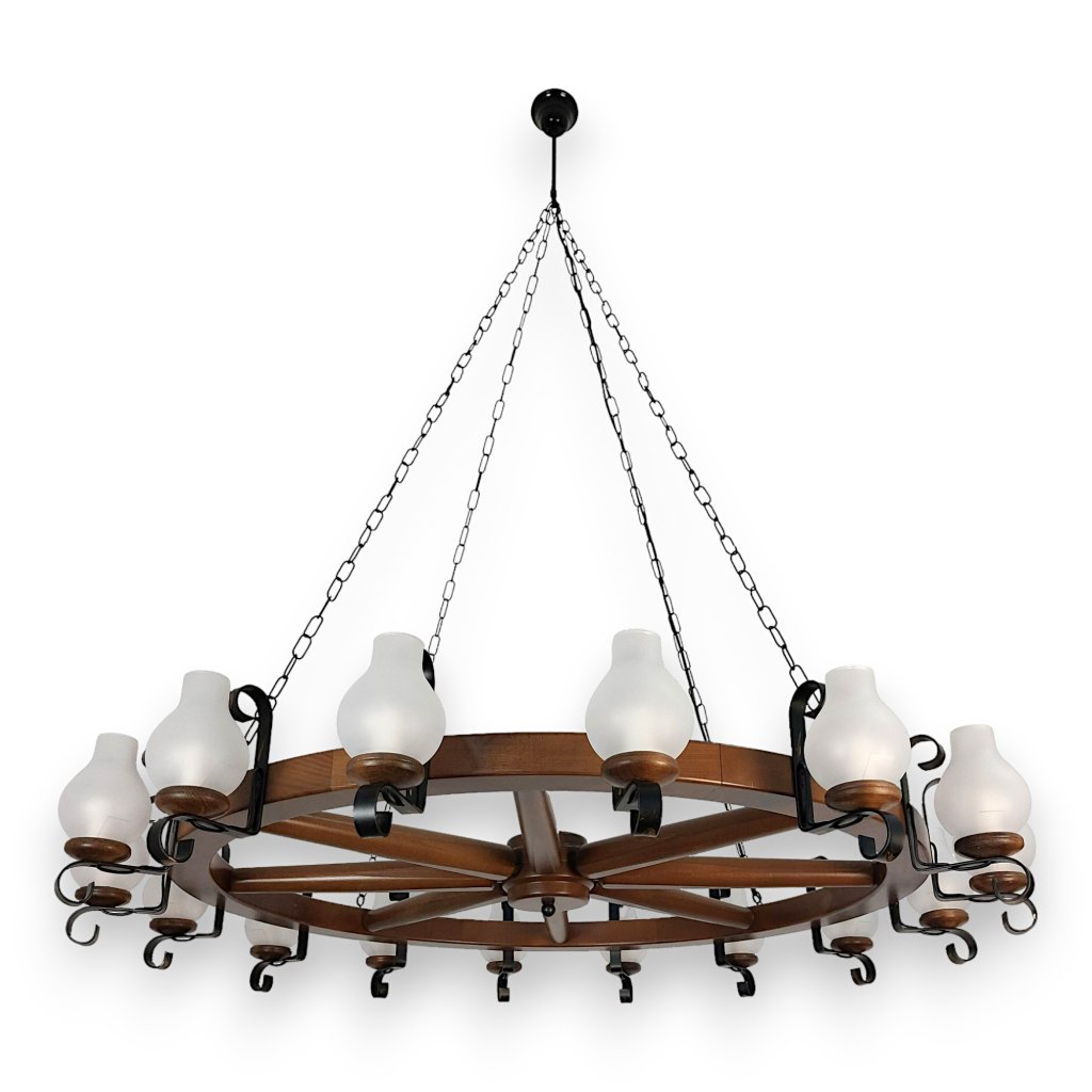 Candelabru rustic fabricat manual din lemn Roata 16L, Lustre moderne pentru iluminat living, LED⭐ modele elegante ieftine si de lux potrivite pt casa ta.✅DeSiGn decorativ unic!❤️Promotii lampi❗ ➽ www.evalight.ro. Oferte NOI la corpuri de iluminat suspendate de tavan pt camere de interior (înalte), suspensii (lungi) stil modern, decor cu cristale, abajur din material textil, lemn, metal, sticla, calitate deosebita la cel mai bun pret. a