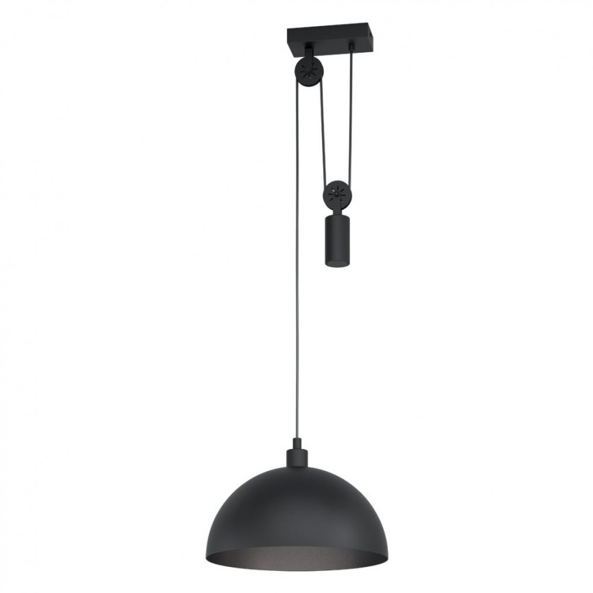 Lustra / Pendul vintage cu scripete stil industrial WINKWORTH 1 Ø38cm, Corpuri de iluminat Vintage, Industria Style⭐ lustre retro elegante pentru bucatarie, dormitor living.✅Lampi Design decorativ modern!❤️Promotii❗ ➽ www.evalight.ro. Oferte la corpuri de iluminat suspendate de tip suspensii pentru camere interior, decorate in stil antichizat retro sau vintage, abajur material textil, lemn, metal, sticla, bec tip lumanare Edison sau LED, ieftine si de lux, calitate deosebita la cel mai bun pret. a