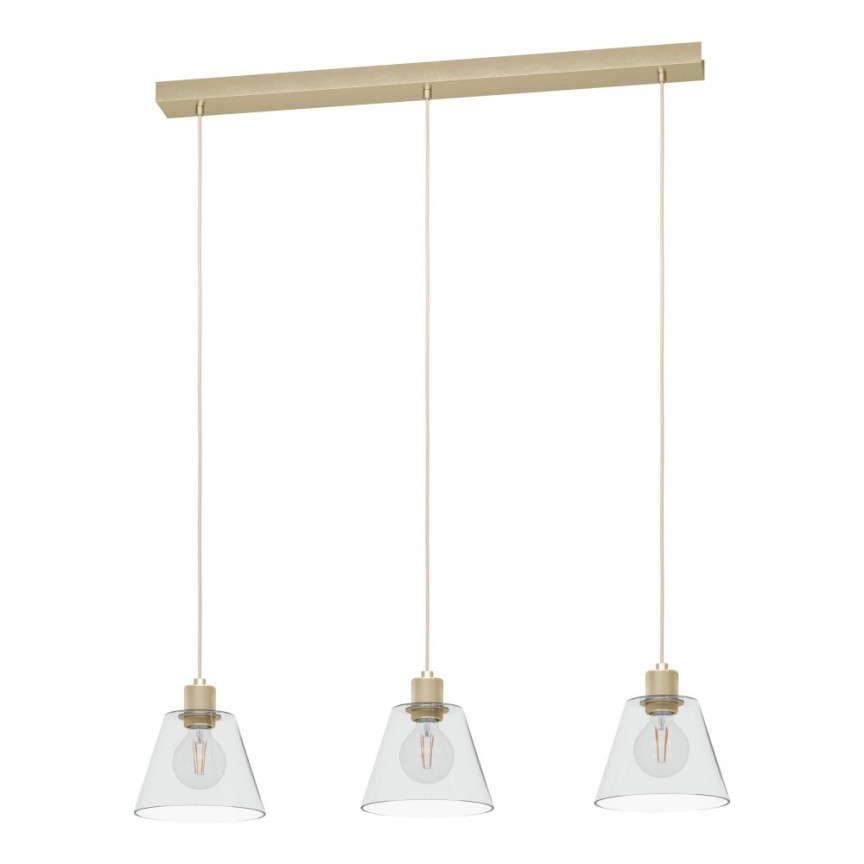 Lustra cu 3 Pendule vintage design decorativ COPLEY auriu/transparent, NOU❗ Lustre VINTAGE, RETRO, INDUSTRIA Style⭐cele mai iubite❤️ corpuri de iluminat decorative moderne.✅Design antichizat unic!❤️Promotii lampi❗ ➽ www.evalight.ro. Alege candelabre elegante de lux pentru camere interior (bucatarie, dormitor si living) decorate in stil vintage sau retro, modele de calitate deosebita la cel mai bun pret. a