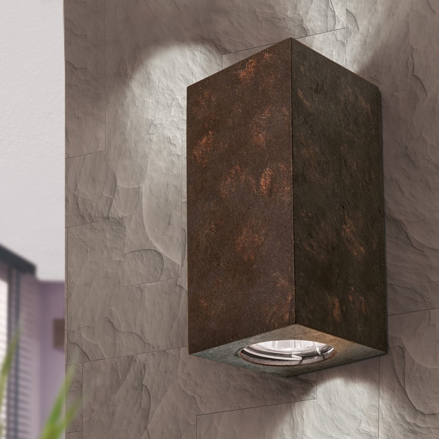 Aplica LED de perete design ambiental Cube 2 antique rustic, Aplice rustice, lemn⭐ modele de perete pentru iluminat interior.✅Design decorativ în stil rustic!❤️Promotii lampi❗ ➽www.evalight.ro. Alege corpuri de iluminat rustice de tip aplica de perete sau tavan pentru casa, ieftine si de lux, calitate la cel mai bun pret. a