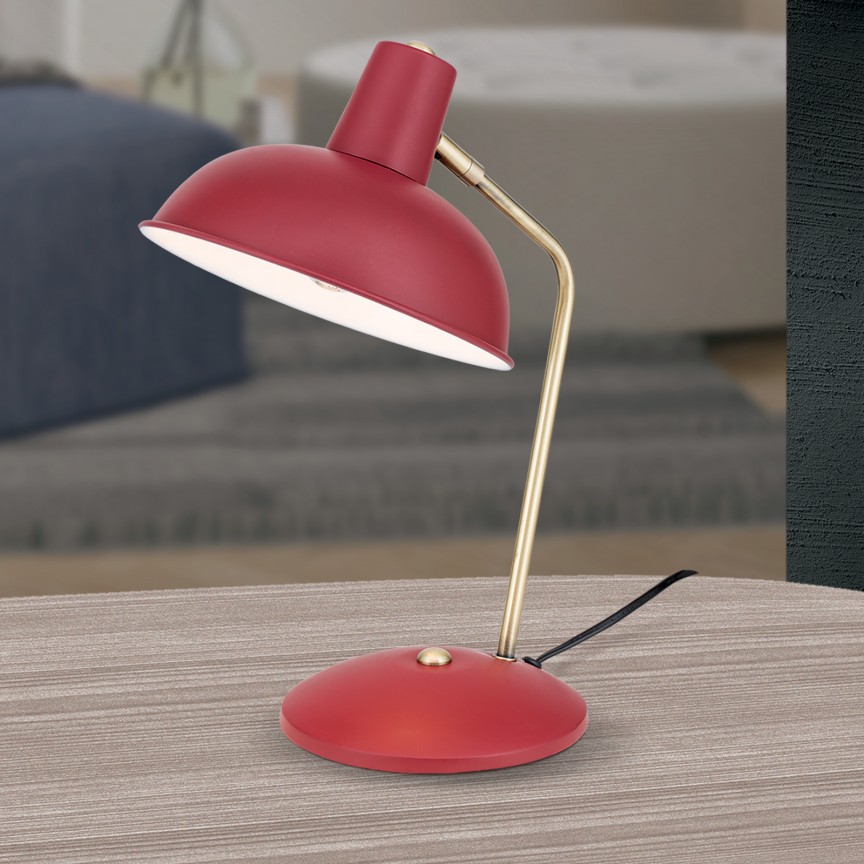 Veioza / Lampa de birou stil elegant Fedra rosie, Veioze / Lampi de Birou, LED⭐ modele vintage moderne sau clasice pentru iluminat birou copii si office.✅DeSiGn original de lux!❤️Promotii lampi birou❗ ➽www.evalight.ro. Alege corpuri de iluminat birou living pt citit cu reader LED, cu brat flexibil (articulat), cu clips (clema), calitate deosebita la cel mai bun pret. a