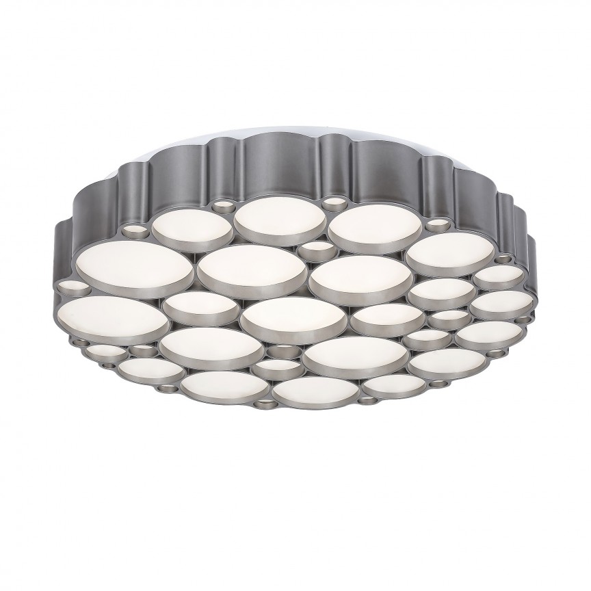 Lustra LED aplicata stil modern Andela 50cm argintie, Plafoniere LED⭐ modele moderne pentru iluminat living, dormitor, bucatarie.✅DeSiGn decorativ!❤️Promotii lampi LED❗ ➽www.evalight.ro. Alege lustre LED de interior de tip plafoniera aplicate de tavan sau de perete, ieftine si de lux, calitate deosebita la cel mai bun pret. a