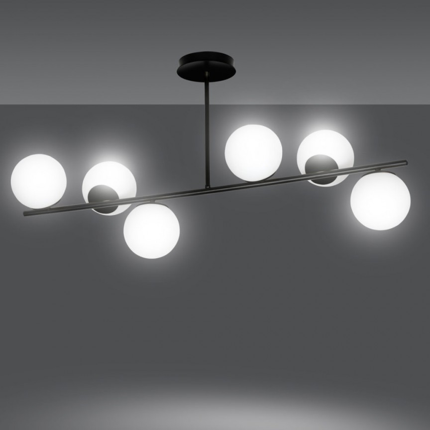 Lustra 6 surse de lumina design minimalist modern BIOR 6 BLACK, Corpuri de iluminat interior, moderne⭐ modele lustre interior pentru living, dormitor, bucatarie, baie.✅DeSiGn decorativ de lux!❤️Promotii lampi❗ ➽www.evalight.ro. Alege Corpuri de iluminat interior elegante in stil modern, suspendate sau aplicate de tavan si perete, ieftine de calitate deosebita la cel mai bun pret.
 a