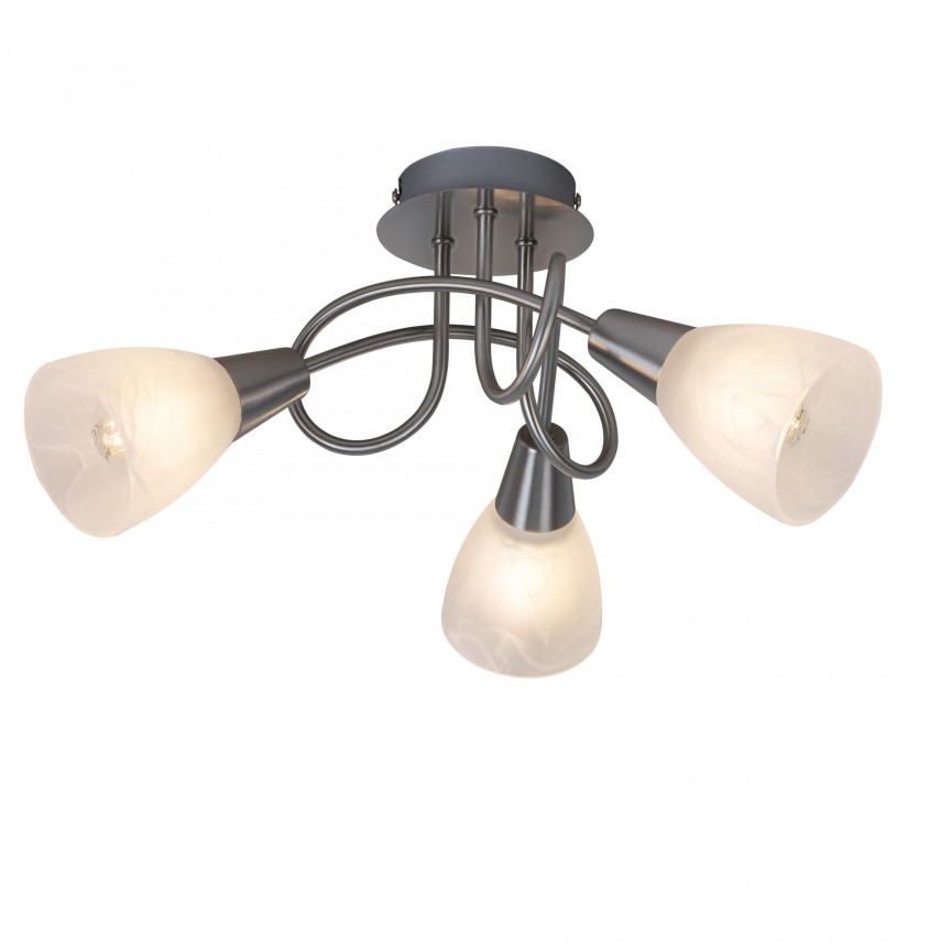 Lustra / Plafoniera cu 3 spoturi Jenna crom satin, Candelabre si Lustre moderne elegante⭐ modele clasice de lux pentru living, bucatarie si dormitor.✅ DeSiGn actual Top 2020!❤️Promotii lampi❗ ➽ www.evalight.ro. Oferte corpuri de iluminat suspendate pt camere de interior (înalte), suspensii (lungi) de tip lustre si candelabre, pendule decorative stil modern, clasic, rustic, baroc, scandinav, retro sau vintage, aplicate pe perete sau de tavan, cu cristale, abajur din material textil, lemn, metal, sticla, bec Edison sau LED, ieftine de calitate deosebita la cel mai bun pret. a