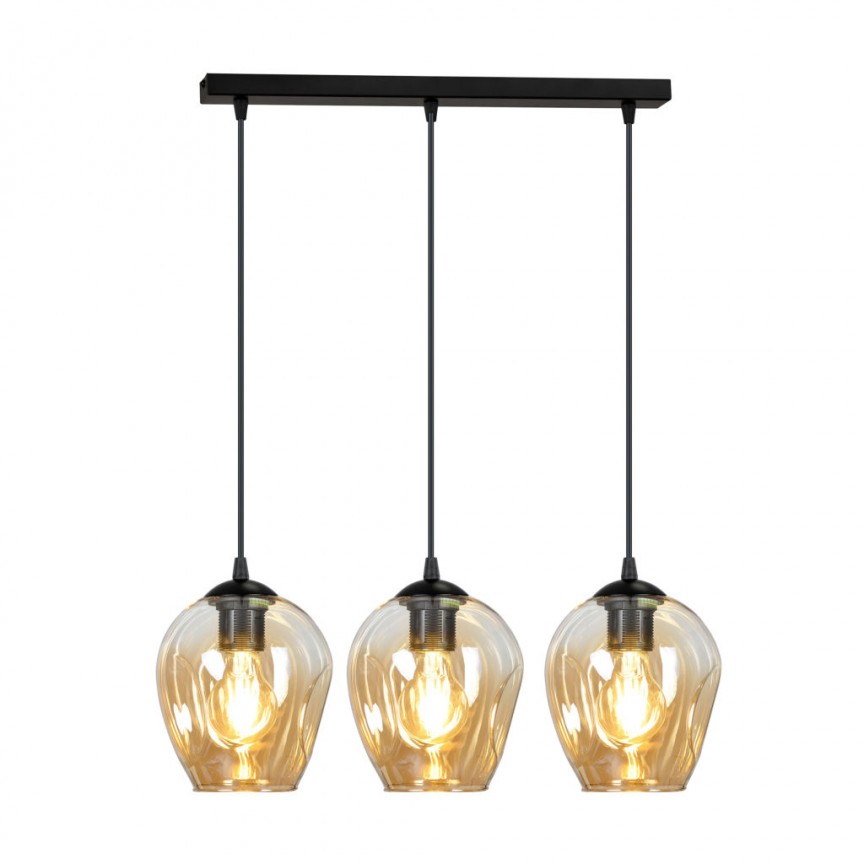 Lustra cu 3 pendule design modern ISTAR 3 BL bej-miere, Pendule / Lustre suspendate moderne, LED⭐ modele elegante pentru bucatarie, living dormitor.✅DeSiGn decorativ unic!❤️Promotii lampi❗ ➽www.evalight.ro. Alege corpuri de iluminat suspendate pt interior stil modern, suspensii de tip pendule cu cristale, abajur material textil, lemn, metal, sticla, bec tip lumanare Edison sau LED, ieftine si de lux, calitate deosebita la cel mai bun pret. a