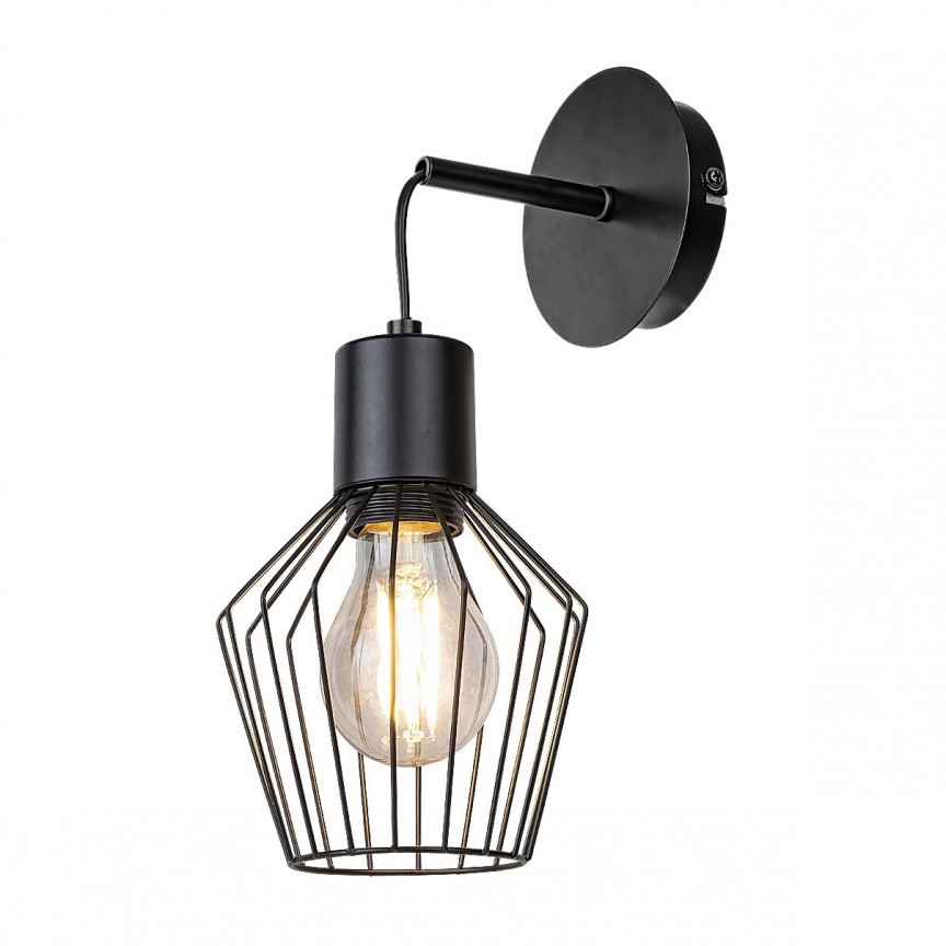 Aplica de perete metal stil industrial Belano, Corpuri de iluminat Vintage, Industria Style⭐ lustre retro elegante pentru bucatarie, dormitor living.✅Lampi Design decorativ modern!❤️Promotii❗ ➽ www.evalight.ro. Oferte la corpuri de iluminat suspendate de tip suspensii pentru camere interior, decorate in stil antichizat retro sau vintage, abajur material textil, lemn, metal, sticla, bec tip lumanare Edison sau LED, ieftine si de lux, calitate deosebita la cel mai bun pret. a