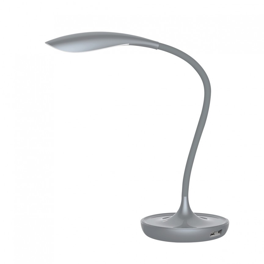 Veioza / Lampa LED de birou reglabila Belmont gri, Veioze moderne de masa⭐ modele elegante inalte potrivite pentru noptiere dormitor si living.✅DeSiGn decorativ de lux unic!❤️Promotii lampi❗ ➽www.evalight.ro. Alege corpuri de iluminat interior tip lampi mari mari cu picior inalt pt citit cu reader LED, de podea, aspect vintage deosebit cu cristal, abajur din material textil, sticla, lemn, metalic, ceramica cu flori, ieftine de calitate la cel mai bun pret. a