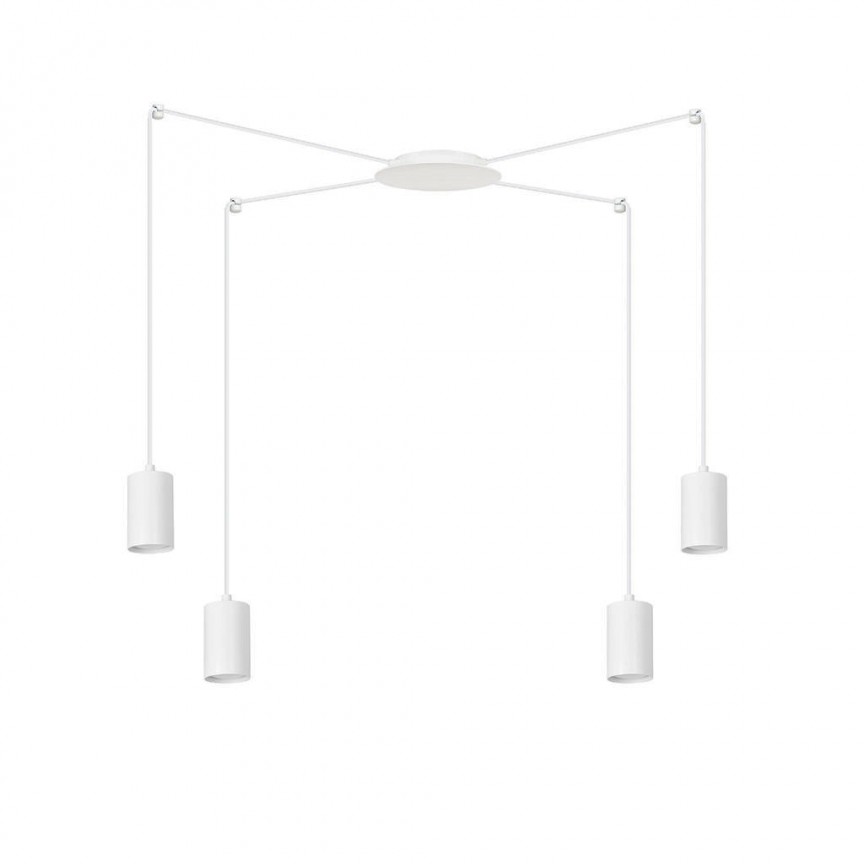 Lustra suspendata cu 4 spoturi stil minimalist TRAKER alba, Pendule / Lustre suspendate moderne, LED⭐ modele elegante pentru bucatarie, living dormitor.✅DeSiGn decorativ unic!❤️Promotii lampi❗ ➽www.evalight.ro. Alege corpuri de iluminat suspendate pt interior stil modern, suspensii de tip pendule cu cristale, abajur material textil, lemn, metal, sticla, bec tip lumanare Edison sau LED, ieftine si de lux, calitate deosebita la cel mai bun pret. a