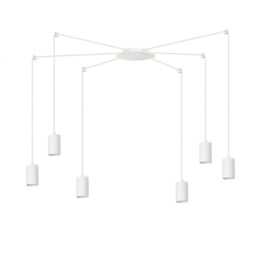 Lustra suspendata cu 6 spoturi stil minimalist TRAKER alba, Pendule / Lustre suspendate moderne, LED⭐ modele elegante pentru bucatarie, living dormitor.✅DeSiGn decorativ unic!❤️Promotii lampi❗ ➽www.evalight.ro. Alege corpuri de iluminat suspendate pt interior stil modern, suspensii de tip pendule cu cristale, abajur material textil, lemn, metal, sticla, bec tip lumanare Edison sau LED, ieftine si de lux, calitate deosebita la cel mai bun pret. a