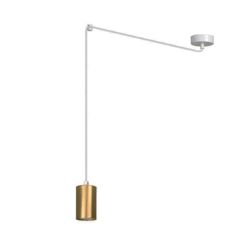 Pendul cu spot stil minimalist TRAKER auriu/alb, Pendule / Lustre suspendate moderne, LED⭐ modele elegante pentru bucatarie, living dormitor.✅DeSiGn decorativ unic!❤️Promotii lampi❗ ➽www.evalight.ro. Alege corpuri de iluminat suspendate pt interior stil modern, suspensii de tip pendule cu cristale, abajur material textil, lemn, metal, sticla, bec tip lumanare Edison sau LED, ieftine si de lux, calitate deosebita la cel mai bun pret. a