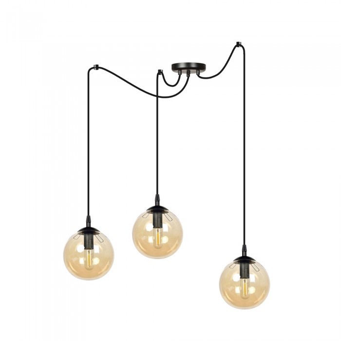 Lustra moderna stil minimalist GIGI 3 negru/chihlimbar, Corpuri de iluminat interior, moderne⭐ modele lustre interior pentru living, dormitor, bucatarie, baie.✅DeSiGn decorativ de lux!❤️Promotii lampi❗ ➽www.evalight.ro. Alege Corpuri de iluminat interior elegante in stil modern, suspendate sau aplicate de tavan si perete, ieftine de calitate deosebita la cel mai bun pret.
 a