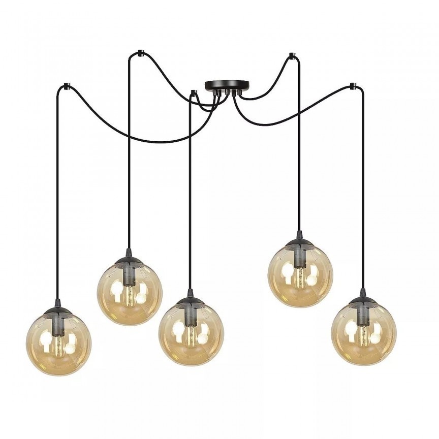 Lustra moderna stil minimalist GIGI 5 negru/chihlimbar, Corpuri de iluminat interior, moderne⭐ modele lustre interior pentru living, dormitor, bucatarie, baie.✅DeSiGn decorativ de lux!❤️Promotii lampi❗ ➽www.evalight.ro. Alege Corpuri de iluminat interior elegante in stil modern, suspendate sau aplicate de tavan si perete, ieftine de calitate deosebita la cel mai bun pret.
 a