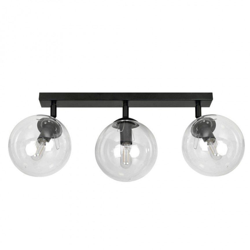 Plafoniera moderna stil minimalist TOFI 3 negru/tranparent, Plafoniere moderne, LED⭐ modele elegante pentru living, dormitor, bucatarie sau hol.✅DeSiGn decorativ actual unic!❤️Promotii lampi❗ ➽www.evalight.ro. Alege corpuri de iluminat interior de tip plafoniera, lustre aplicate de tavan si perete pt camere casa, ieftine si de lux, calitate deosebita la cel mai bun pret. a