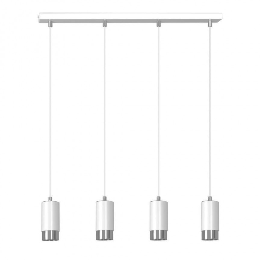 Lustra moderna cu spoturi stil minimalist FUMIKO 4 alb/crom, Pendule / Lustre suspendate moderne, LED⭐ modele elegante pentru bucatarie, living dormitor.✅DeSiGn decorativ unic!❤️Promotii lampi❗ ➽www.evalight.ro. Alege corpuri de iluminat suspendate pt interior stil modern, suspensii de tip pendule cu cristale, abajur material textil, lemn, metal, sticla, bec tip lumanare Edison sau LED, ieftine si de lux, calitate deosebita la cel mai bun pret. a