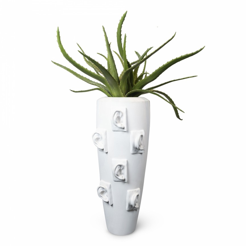 Aranjament floral mare OBICE DAVID EARS WITH ALOE, Aranjamente florale de lux, plante decorative & flori artificiale in ghiveci⭐ modele design modern ornamental natural pentru decor casa❗ ➽ www.evalight.ro. a