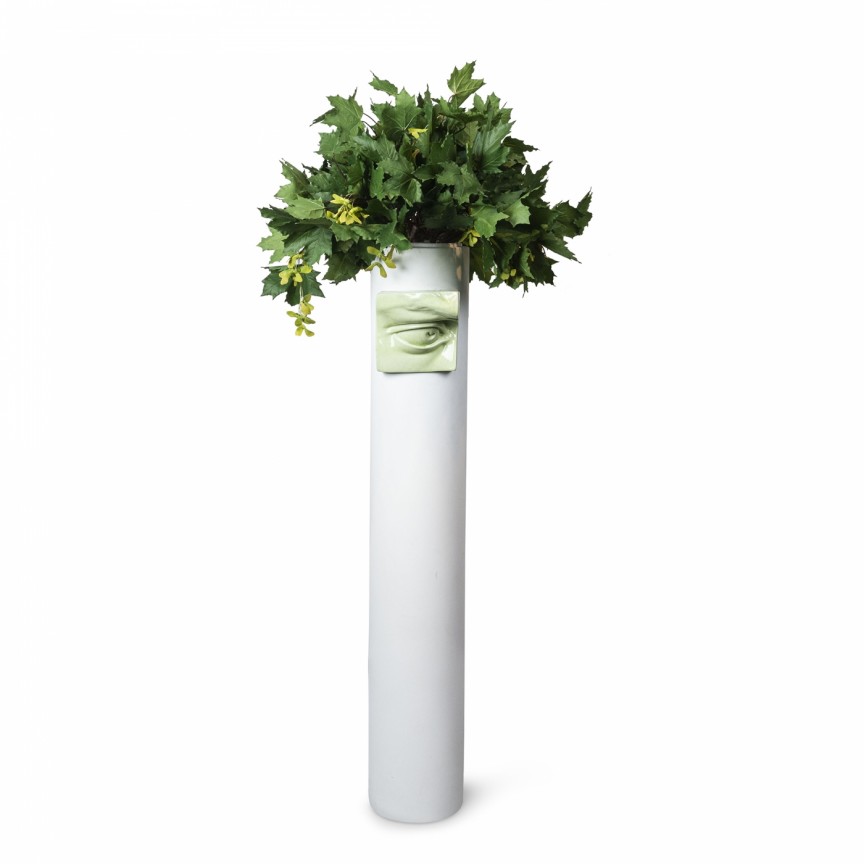 Aranjament floral mare CYLINDER DAVID EYE CANADIAN, Aranjamente florale de lux, plante decorative & flori artificiale in ghiveci⭐ modele design modern ornamental natural pentru decor casa❗ ➽ www.evalight.ro. a