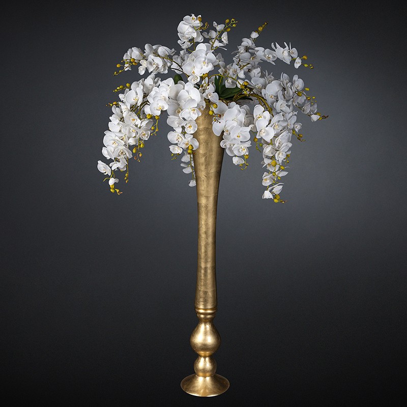 Aranjament floral mare VASE MADAME BUTTERFLY, 160cm, Aranjamente florale de lux, plante decorative & flori artificiale in ghiveci⭐ modele design modern ornamental natural pentru decor casa❗ ➽ www.evalight.ro. a