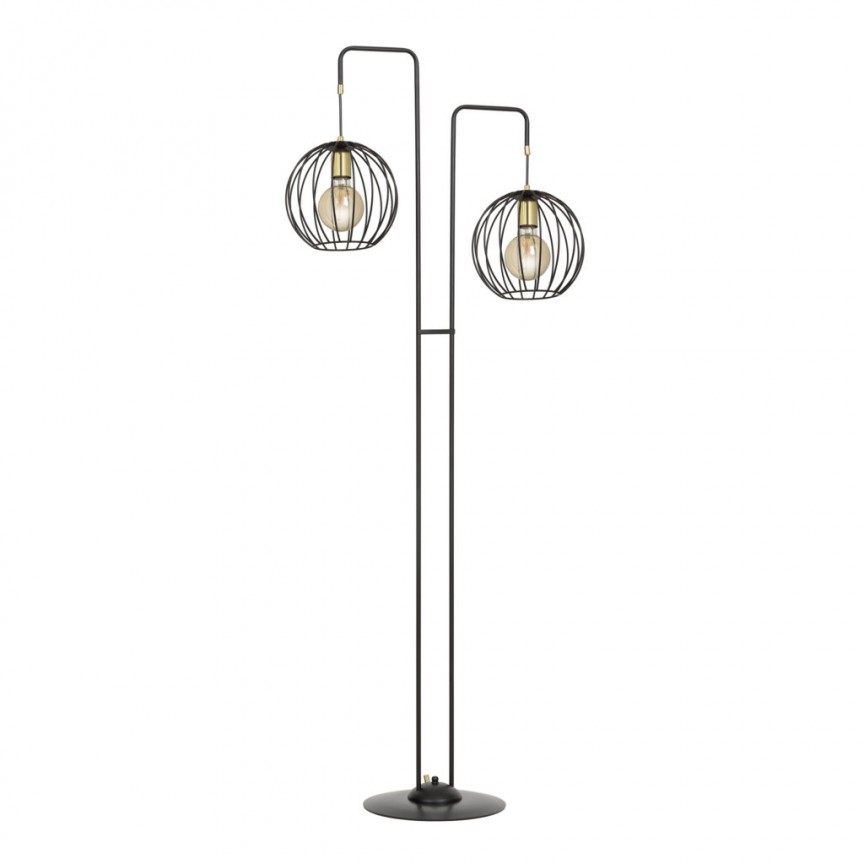 Lampa de podea decorativa design modern ALBIO negru/auriu, Lampadare de podea pentru living, LED⭐ modele lampi cu picior inalt vintage, moderne si clasice.✅DeSiGn elegant de lux!❤️Promotii lampi❗ ➽www.evalight.ro. Alege corpuri de iluminat de podea pt interior cu reader LED, decorative stil industrial din metal cu picior inalt curbat, trepied din lemn, abajur din material textil, sticla, tesatura, ieftine de calitate deosebita la cel mai bun pret. a